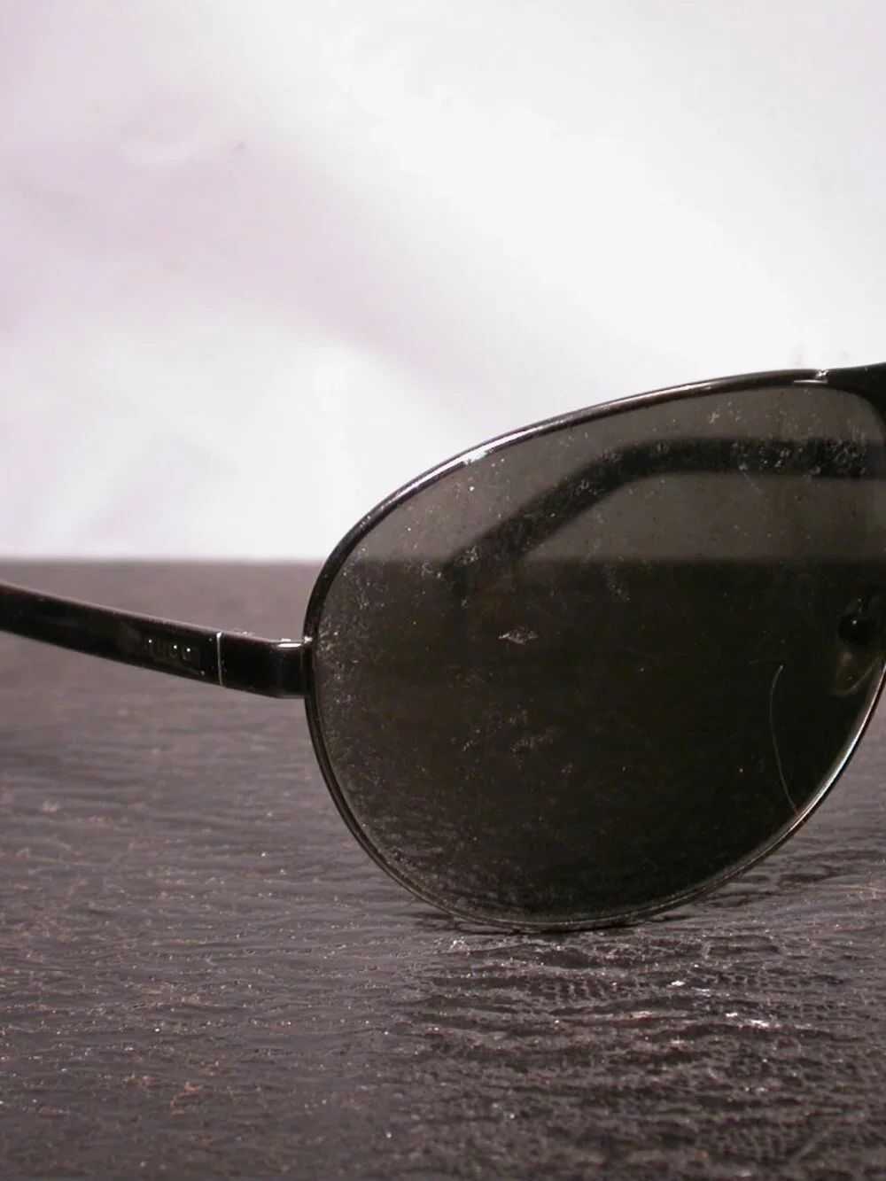 Gucci Gunmetal Designer Aviator Shades Sunglasses Made in Italy FRAME ONLY